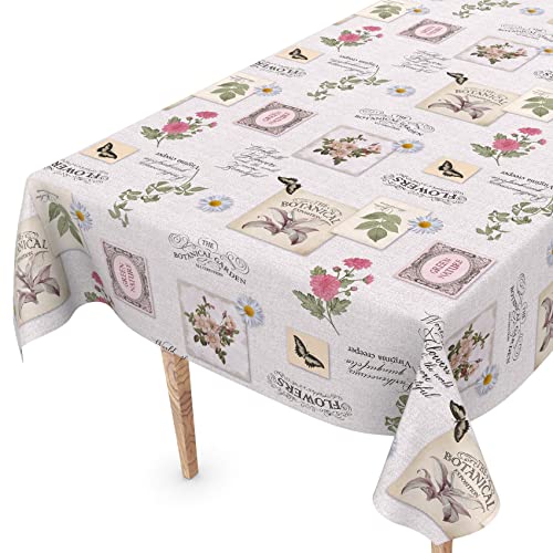 Tischdecke abwaschbar Wachstuch Wachstuchtischdecke 200 x 140cm Schnittkante Botanical Nature Gartentischdecke Wachstuch von ANRO