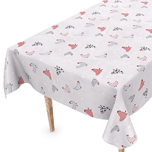 Tischdecke abwaschbar Wachstuch Wachstuchtischdecke 200 x 140cm Schnittkante Hühner Grau Gartentischdecke Wachstuch Tischdecke abwaschbar Wachstuch Wachstuchtischdecke 200 x 140cm Schnittkante Hühner Grau Gartentischdecke Wachstuch von ANRO