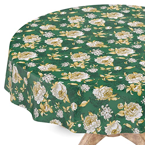Tischdecke abwaschbar Wachstuch Wachstuchtischdecke Rund 140cm Schnittkante Alexandra Grün pflegeleicht Tischdecke abwaschbar Wachstuch Wachstuchtischdecke Rund 140cm Schnittkante Alexandra Grün pflegeleicht von ANRO