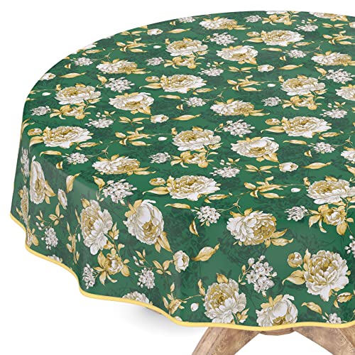 Tischdecke abwaschbar Wachstuch Wachstuchtischdecke Rund 140cm mit Saum Alexandra Grün pflegeleicht Tischdecke abwaschbar Wachstuch Wachstuchtischdecke Rund 140cm mit Saum Alexandra Grün pflegeleicht von ANRO