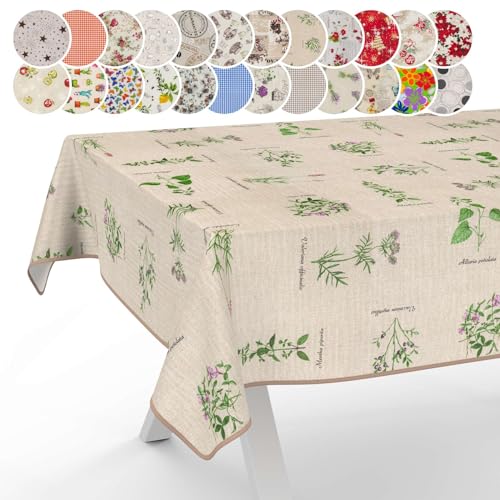 Tischdecke aus Stoff Textil abwaschbar Tischwäsche Tischtuch Baumwolle Polyester Aromatic Bio 100x140cm In-/Outdoor Tischdecke von ANRO