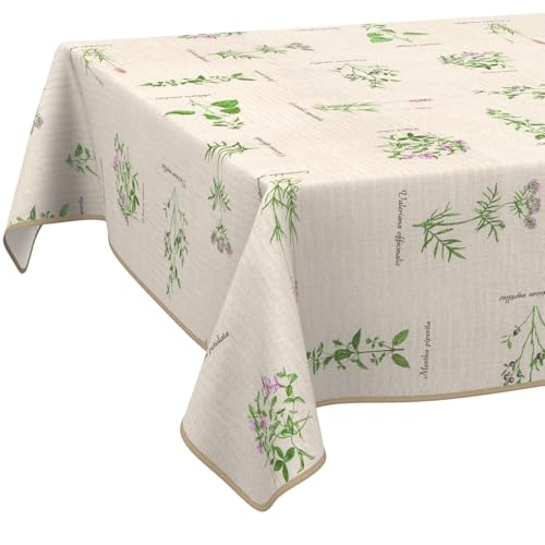 Tischdecke aus Stoff Textil abwaschbar Tischwäsche Tischtuch Baumwolle Polyester Aromatic Bio 200x140cm In-/Outdoor Tischdecke von ANRO