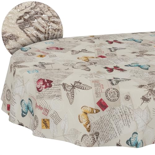 Tischdecke aus Stoff Textil abwaschbar Tischwäsche Tischtuch Baumwolle Polyester Butterflies Oval 180x140cm In-/Outdoor Tischdecke Tischdecke aus Stoff Textil abwaschbar Tischwäsche Tischtuch Baumwolle Polyester Butterflies Oval 180x140cm In-/Outdoor Tischdecke von ANRO