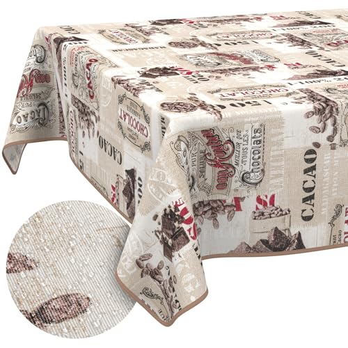 Tischdecke aus Stoff Textil abwaschbar Tischwäsche Tischtuch Baumwolle Polyester Cacao 280x140cm In-/Outdoor Tischdecke Tischdecke aus Stoff Textil abwaschbar Tischwäsche Tischtuch Baumwolle Polyester Cacao 280x140cm In-/Outdoor Tischdecke von ANRO