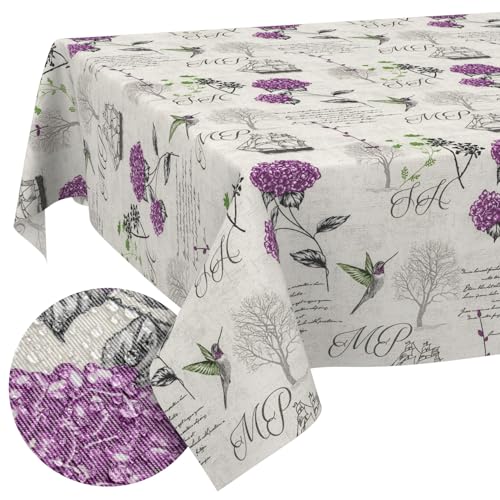 Tischdecke aus Stoff Textil abwaschbar Tischwäsche Tischtuch Baumwolle Polyester Hydrangea Purple 100x140cm In-/Outdoor Tischdecke Tischdecke aus Stoff Textil abwaschbar Tischwäsche Tischtuch Baumwolle Polyester Hydrangea Purple 100x140cm In-/Outdoor Tischdecke von ANRO