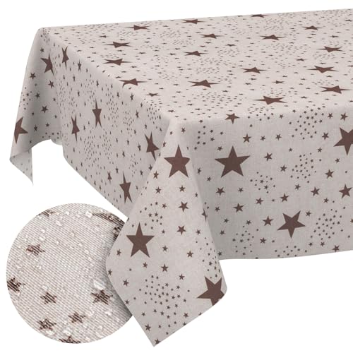 Tischdecke aus Stoff Textil abwaschbar Tischwäsche Tischtuch Baumwolle Polyester Stars 100x140cm In-/Outdoor Tischdecke Tischdecke aus Stoff Textil abwaschbar Tischwäsche Tischtuch Baumwolle Polyester Stars 100x140cm In-/Outdoor Tischdecke von ANRO