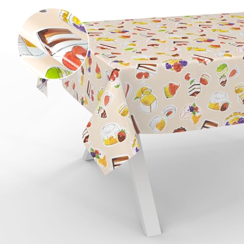 Wachstuch-Tischdecke Tischdecke abwaschbar Wachstuch Garten-Tischdecke Outdoor Indoor 180x120cm Schnittkante Nachtisch Beige Wachstuch-Tischdecke Tischdecke abwaschbar Wachstuch Garten-Tischdecke Outdoor Indoor 180x120cm Schnittkante Nachtisch Beige von ANRO