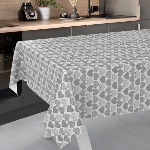 Wachstuch-Tischdecke Tischdecke abwaschbar Wachstuch Garten-Tischdecke Outdoor Indoor 220x140cm Schnittkante Herz Grau Wachstuch-Tischdecke Tischdecke abwaschbar Wachstuch Garten-Tischdecke Outdoor Indoor 220x140cm Schnittkante Herz Grau von ANRO