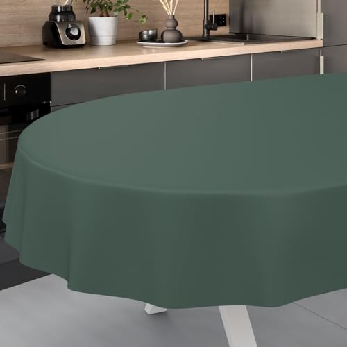 Wachstuch-Tischdecke Tischdecke abwaschbar Wachstuch Garten-Tischdecke Outdoor Indoor Oval 200x140cm Schnittkante Tannengrün Wachstuch-Tischdecke Tischdecke abwaschbar Wachstuch Garten-Tischdecke Outdoor Indoor Oval 200x140cm Schnittkante Tannengrün von ANRO