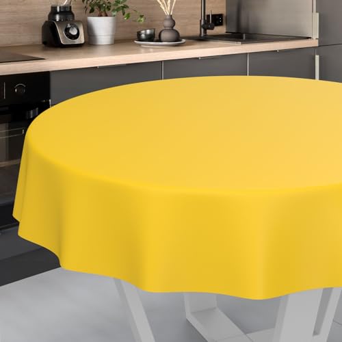 Wachstuch-Tischdecke Tischdecke abwaschbar Wachstuch Garten-Tischdecke Outdoor Indoor Rund 120cm Schnittkante Gelb Wachstuch-Tischdecke Tischdecke abwaschbar Wachstuch Garten-Tischdecke Outdoor Indoor Rund 120cm Schnittkante Gelb von ANRO