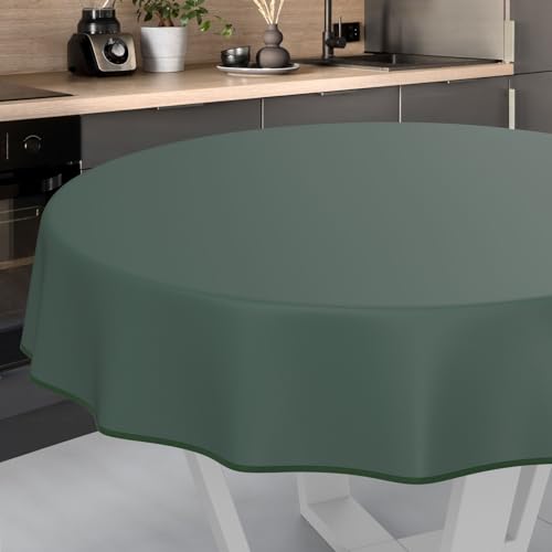 Wachstuch-Tischdecke Tischdecke abwaschbar Wachstuch Garten-Tischdecke Outdoor Indoor Rund 120cm mit Saum Tannengrün Wachstuch-Tischdecke Tischdecke abwaschbar Wachstuch Garten-Tischdecke Outdoor Indoor Rund 120cm mit Saum Tannengrün von ANRO