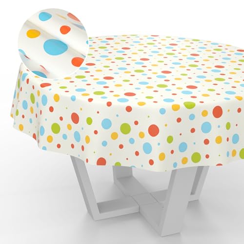 Wachstuch-Tischdecke Tischdecke abwaschbar Wachstuch Garten-Tischdecke Outdoor Indoor Rund 140cm Schnittkante Party Wachstuch-Tischdecke Tischdecke abwaschbar Wachstuch Garten-Tischdecke Outdoor Indoor Rund 140cm Schnittkante Party von ANRO
