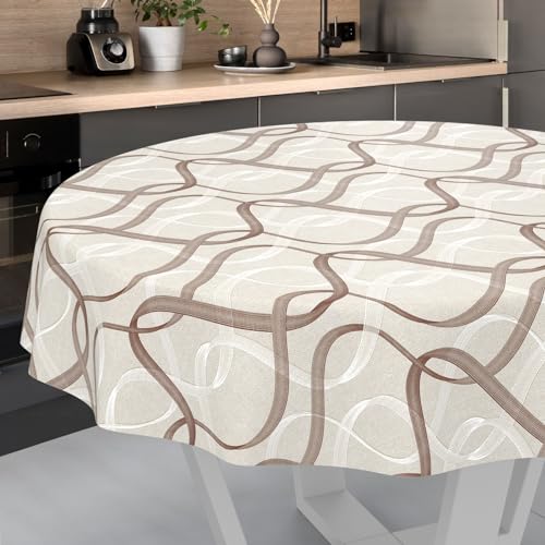 ANRO Wachstuch-Tischdecke Tischdecke abwaschbar Wachstuch Garten-Tischdecke Outdoor Indoor Rund 140cm Schnittkante Wellen, D0152AD-RU140 ANRO Wachstuch-Tischdecke Tischdecke abwaschbar Wachstuch Garten-Tischdecke Outdoor Indoor Rund 140cm Schnittkante Wellen, D0152AD-RU140 von ANRO