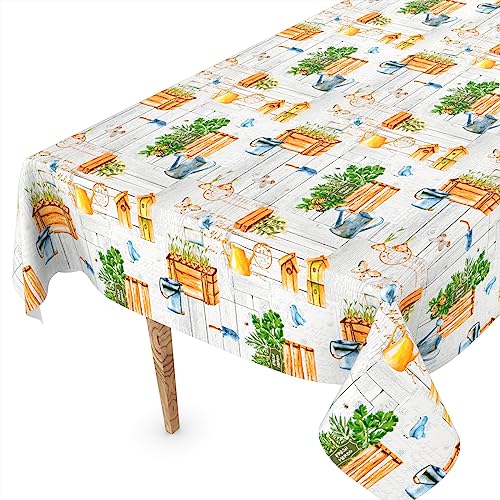 Wachstuchtischdecke Wachstischdecke Tischdecke abwaschbar Gartentischdecke Wachstuch Eckig rund oval 200 x 140cm Schnittkante Garten von ANRO