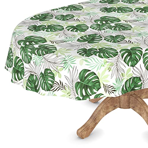 Wachstuchtischdecke Wachstischdecke Tischdecke abwaschbar Gartentischdecke Wachstuch Eckig rund oval Oval 140 x 240cm Schnittkante Palmenblätter Grün Wachstuchtischdecke Wachstischdecke Tischdecke abwaschbar Gartentischdecke Wachstuch Eckig rund oval Oval 140 x 240cm Schnittkante Palmenblätter Grün von ANRO