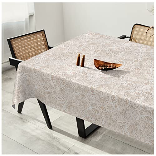 Wachstuchtischdecke Wachstuch Tischdecke abwaschbar Wachstischdecke Plastik-Tischdecken Glatt 100x140cm Schnittkante Häkelspitze Optik Wachstuchtischdecke Wachstuch Tischdecke abwaschbar Wachstischdecke Plastik-Tischdecken Glatt 100x140cm Schnittkante Häkelspitze Optik von ANRO