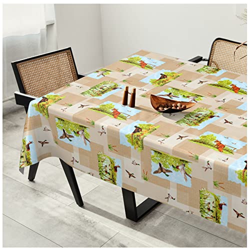 Wachstuchtischdecke Wachstuch Tischdecke abwaschbar Wachstischdecke Plastik-Tischdecken Glatt 160x140cm Schnittkante Jagd von ANRO