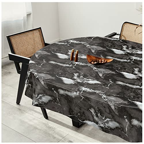 Wachstuchtischdecke Wachstuch Tischdecke abwaschbar Wachstischdecke Plastik-Tischdecken Glatt Oval 140x240cm Schnittkante Marmor Dunkelgrau Wachstuchtischdecke Wachstuch Tischdecke abwaschbar Wachstischdecke Plastik-Tischdecken Glatt Oval 140x240cm Schnittkante Marmor Dunkelgrau von ANRO