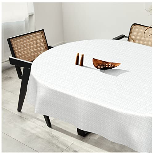 Wachstuchtischdecke Wachstuch Tischdecke abwaschbar Wachstischdecke Plastik-Tischdecken Glatt Oval 140x280cm Schnittkante Dream Weiß Wachstuchtischdecke Wachstuch Tischdecke abwaschbar Wachstischdecke Plastik-Tischdecken Glatt Oval 140x280cm Schnittkante Dream Weiß von ANRO