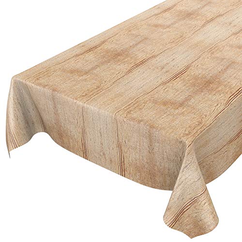 Wachstuchtischdecke abwaschbar Garten Tischdecke Wachstuch Rund Oval Eckig Indoor Outdoor Holz Beige Braun 100x140cm Wachstuchtischdecke abwaschbar Garten Tischdecke Wachstuch Rund Oval Eckig Indoor Outdoor Holz Beige Braun 100x140cm von ANRO