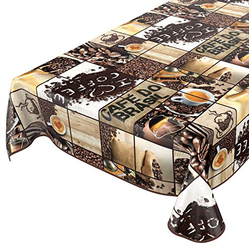 Wachstuchtischdecke abwaschbar Garten Tischdecke Wachstuch Rund Oval Eckig Indoor Outdoor Kaffee Braun 100x140cm mit Saum - Eingefasst Wachstuchtischdecke abwaschbar Garten Tischdecke Wachstuch Rund Oval Eckig Indoor Outdoor Kaffee Braun 100x140cm mit Saum - Eingefasst von ANRO