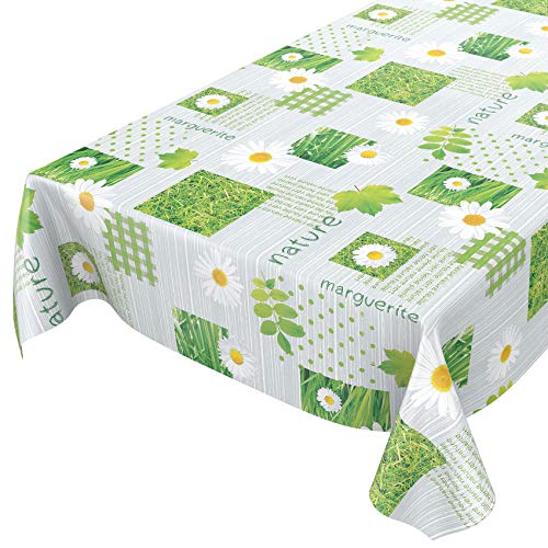 Wachstuchtischdecke abwaschbar Garten Tischdecke Wachstuch Rund Oval Eckig Indoor Outdoor Karo Kamille Grün 100x140cm Wachstuchtischdecke abwaschbar Garten Tischdecke Wachstuch Rund Oval Eckig Indoor Outdoor Karo Kamille Grün 100x140cm von ANRO