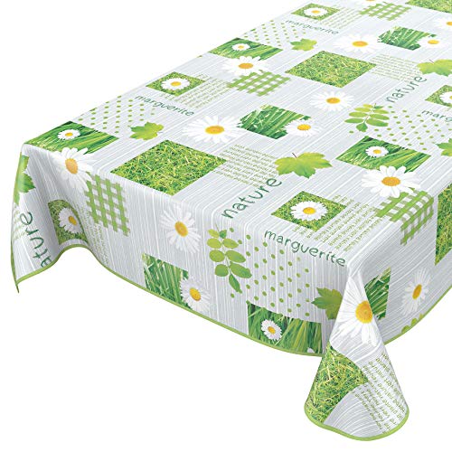 Wachstuchtischdecke abwaschbar Garten Tischdecke Wachstuch Rund Oval Eckig Indoor Outdoor Karo Kamille Grün 220x140cm mit Saum - Eingefasst Wachstuchtischdecke abwaschbar Garten Tischdecke Wachstuch Rund Oval Eckig Indoor Outdoor Karo Kamille Grün 220x140cm mit Saum - Eingefasst von ANRO