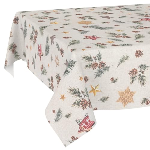 Weihnachtstischdecke Stofftischdecke Tischdecke Weihnachten abwaschbar pflegeleicht Weihnachten Stern 220x140cm Schnittkante Weihnachtstischdecke Stofftischdecke Tischdecke Weihnachten abwaschbar pflegeleicht Weihnachten Stern 220x140cm Schnittkante von ANRO