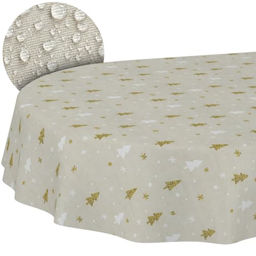 Weihnachtstischdecke Stofftischdecke Tischdecke Weihnachten abwaschbar pflegeleicht Weihnachten Weihnachtsbaum Oval 280x140cm Schnittkante Weihnachtstischdecke Stofftischdecke Tischdecke Weihnachten abwaschbar pflegeleicht Weihnachten Weihnachtsbaum Oval 280x140cm Schnittkante von ANRO