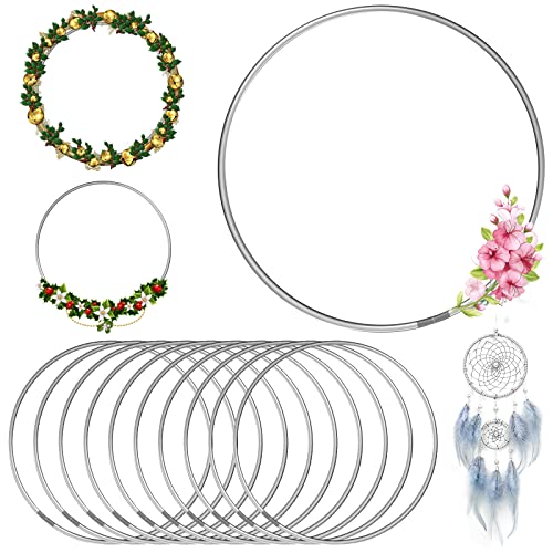 ANROI 12er Set silberner Kreis zum Basteln - 10 cm Durchmesser, 3 mm Drahtstärke - Robuste Verarbeitung - Vielseitige Anwendungsmöglichkeiten DIY ANROI 12er Set silberner Kreis zum Basteln - 10 cm Durchmesser, 3 mm Drahtstärke - Robuste Verarbeitung - Vielseitige Anwendungsmöglichkeiten DIY von ANROI