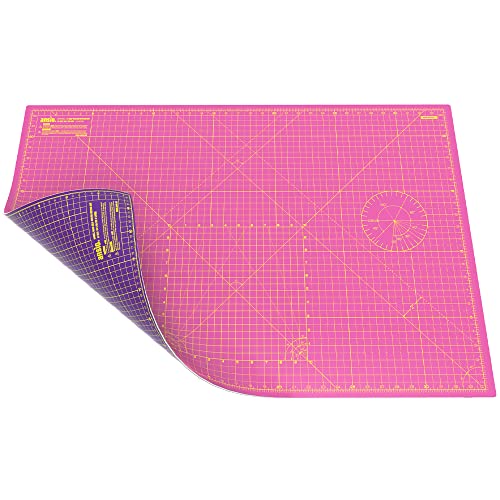 ANSIO Bastel-Schneidematte, selbstheilend, A1, doppelseitig, 5 Schichten – Quilten, Stoffe und Papierarbeiten – Imperial/Metrisch, 34 Zoll x 22,5 Zoll / 89 cm x 59 cm – Superrosa/Königsviolett ANSIO Bastel-Schneidematte, selbstheilend, A1, doppelseitig, 5 Schichten – Quilten, Stoffe und Papierarbeiten – Imperial/Metrisch, 34 Zoll x 22,5 Zoll / 89 cm x 59 cm – Superrosa/Königsviolett von ANSIO
