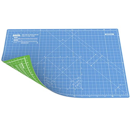 ANSIO Bastel-Schneidematte, selbstheilend, A3, doppelseitig, 5 Schichten – Quilten, Nähen, Stoffe und Papierarbeiten – Imperial/Metrisch, 17 Zoll x 11 Zoll / 42 cm x 27 cm – Himmelblau/Limonengrün ANSIO Bastel-Schneidematte, selbstheilend, A3, doppelseitig, 5 Schichten – Quilten, Nähen, Stoffe und Papierarbeiten – Imperial/Metrisch, 17 Zoll x 11 Zoll / 42 cm x 27 cm – Himmelblau/Limonengrün von ANSIO