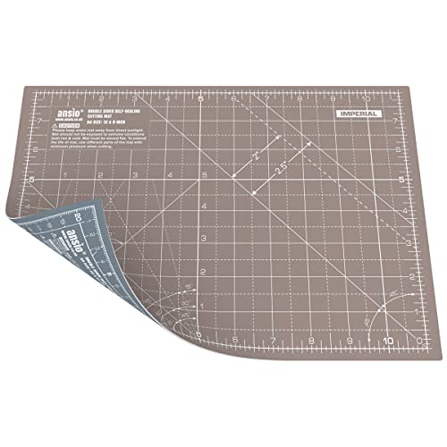 ANSIO Bastel-Schneidematte, selbstheilend, A4, doppelseitig, 5 Schichten – Quilten, Nähen, Sammelalben, Stoff- und Papierarbeiten – imperial/metrisch 11 Zoll x 8 Zoll / 29 cm x 21 cm – BRAUN/GRAU ANSIO Bastel-Schneidematte, selbstheilend, A4, doppelseitig, 5 Schichten – Quilten, Nähen, Sammelalben, Stoff- und Papierarbeiten – imperial/metrisch 11 Zoll x 8 Zoll / 29 cm x 21 cm – BRAUN/GRAU von ANSIO