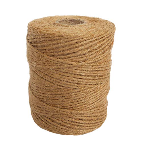 ANSIO Jute-Schnur, biologisch abbaubar, 101 m, Jute-Schnur, 3-lagig, 2 mm dick, Juteseil für Dekoration, Garten, Floristik, DIY-Kunst, Bündeln, Basteln und Verpacken, Braun (1 Stück) von ANSIO