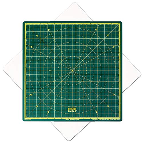 ANSIO Rotierende Selbstheilende Schneidematte - Basteln, Quilten, Nähen, Scrapbooking, Stoffen und Papieren - Imperial 13 Zoll x 13 Zoll - Grün ANSIO Rotierende Selbstheilende Schneidematte - Basteln, Quilten, Nähen, Scrapbooking, Stoffen und Papieren - Imperial 13 Zoll x 13 Zoll - Grün von ANSIO