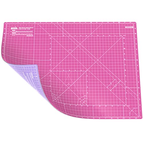 ANSIO Schneidematte Selbstheilende A2 Doppelseitige 5 Schichten sassend für Kunst, Nähen - Imperial/Metric 22.5 x 17 Zoll / 59 x 44 cm - Super Rosa/Lavendel Lila ANSIO Schneidematte Selbstheilende A2 Doppelseitige 5 Schichten sassend für Kunst, Nähen - Imperial/Metric 22.5 x 17 Zoll / 59 x 44 cm - Super Rosa/Lavendel Lila von ANSIO