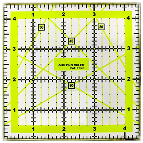 Quilt-Lineal aus Acryl, transparent, 11,4 x 11,4 cm, mit Metallkanten an 4 Seiten Quilt-Lineal aus Acryl, transparent, 11,4 x 11,4 cm, mit Metallkanten an 4 Seiten von ANSIO