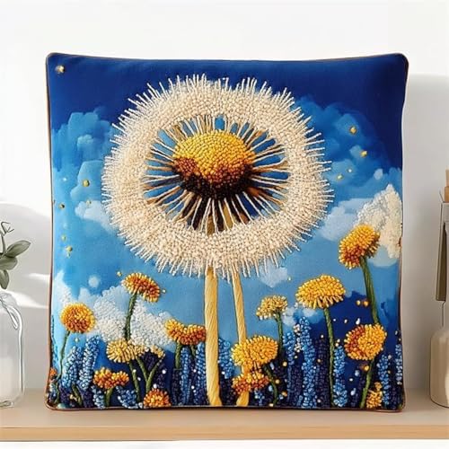 ANSIWEIGO Blumen Latch Cushion Set,Knüpfkissen-Set,Schöne Löwenzahn,Latch Hook Rug For Beginners,Adults Or Children,Creative Gift,43x43cm/17x17 Zoll ANSIWEIGO Blumen Latch Cushion Set,Knüpfkissen-Set,Schöne Löwenzahn,Latch Hook Rug For Beginners,Adults Or Children,Creative Gift,43x43cm/17x17 Zoll von ANSIWEIGO