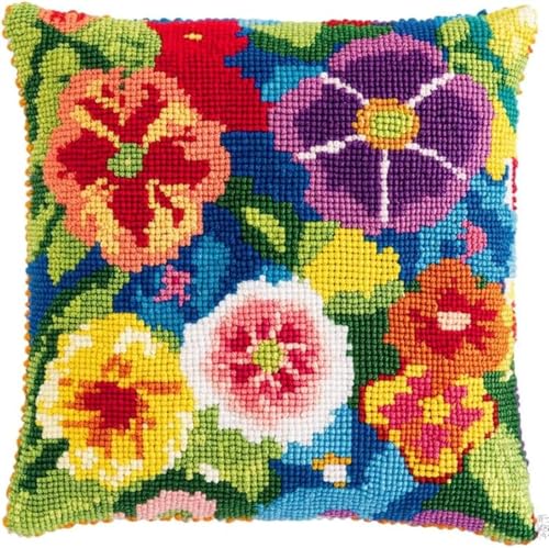 ANSIWEIGO Bunte Blumen DIY Knüpfen Set Erwachsene Knüpfkissen,Blütenblätter Blumen,Knüpfhaken-Kissen-Set,bedruckte Leinwand Für Anfänger,Stickerei,Bastelkissen,43x43cm/17x17 Zoll ANSIWEIGO Bunte Blumen DIY Knüpfen Set Erwachsene Knüpfkissen,Blütenblätter Blumen,Knüpfhaken-Kissen-Set,bedruckte Leinwand Für Anfänger,Stickerei,Bastelkissen,43x43cm/17x17 Zoll von ANSIWEIGO