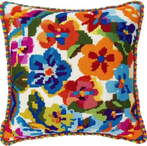 ANSIWEIGO Bunte Blumen Kissen Knüpfen Kit,Blütenblätter Blumen,Knüpfkissen Set Für Anfänger Erwachsene Oder Kinder Zum Selber Knüpfen,DIY Knüpfteppich Knüpfpackung,43x43cm/17x17 Zoll ANSIWEIGO Bunte Blumen Kissen Knüpfen Kit,Blütenblätter Blumen,Knüpfkissen Set Für Anfänger Erwachsene Oder Kinder Zum Selber Knüpfen,DIY Knüpfteppich Knüpfpackung,43x43cm/17x17 Zoll von ANSIWEIGO