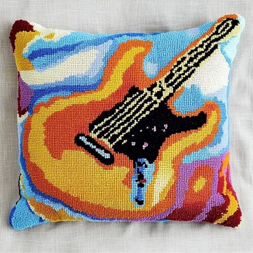 ANSIWEIGO DIY Knüpfkissen Zum Selber Knüpfen Knüpfhaken-Set,Farbe Gitarre,Knüpfhaken,Kissen-Stickset,Bastel- Und Heimdekoration,Latch Hook Kit,43x43cm/17x17 Zoll ANSIWEIGO DIY Knüpfkissen Zum Selber Knüpfen Knüpfhaken-Set,Farbe Gitarre,Knüpfhaken,Kissen-Stickset,Bastel- Und Heimdekoration,Latch Hook Kit,43x43cm/17x17 Zoll von ANSIWEIGO