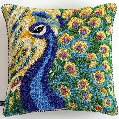 ANSIWEIGO Knüpfkissen Set 43x43 cm DIY Kissenbezug zum Selberknüpfen für Erwachsene & Kinder,Pfau,Handarbeitsset mit Knüpfwerkzeug,Stickerei Kit für Anfänger & Heimdekoration ANSIWEIGO Knüpfkissen Set 43x43 cm DIY Kissenbezug zum Selberknüpfen für Erwachsene & Kinder,Pfau,Handarbeitsset mit Knüpfwerkzeug,Stickerei Kit für Anfänger & Heimdekoration von ANSIWEIGO