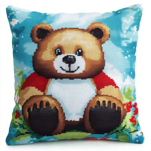 ANSIWEIGO Knüpfkissen Set Für Anfänger Erwachsene Oder Kinder Zum Selber Knüpfen,Diy Knüpfteppich Knüpfpackung,43x43 cm,Niedlicher Cartoon-Bär ANSIWEIGO Knüpfkissen Set Für Anfänger Erwachsene Oder Kinder Zum Selber Knüpfen,Diy Knüpfteppich Knüpfpackung,43x43 cm,Niedlicher Cartoon-Bär von ANSIWEIGO