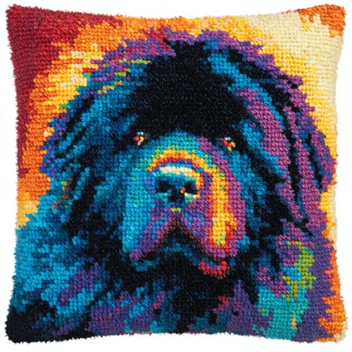 ANSIWEIGO Knüpfset für Kissen & Teppiche,DIY Handarbeit Kit mit Wollfäden und Webgitter,Kreuzstich Knüpfkissen in 43x43 cm,Latch Hook Bastelset für Erwachsene und Anfänger,Neufundländer ANSIWEIGO Knüpfset für Kissen & Teppiche,DIY Handarbeit Kit mit Wollfäden und Webgitter,Kreuzstich Knüpfkissen in 43x43 cm,Latch Hook Bastelset für Erwachsene und Anfänger,Neufundländer von ANSIWEIGO