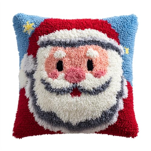 ANSIWEIGO Knüpfset für Kissen & Teppiche,DIY Handarbeit Kit mit Wollfäden und Webgitter,Kreuzstich Knüpfkissen in 43x43 cm,Latch Hook Bastelset für Erwachsene und Anfänger,Weihnachtsmann ANSIWEIGO Knüpfset für Kissen & Teppiche,DIY Handarbeit Kit mit Wollfäden und Webgitter,Kreuzstich Knüpfkissen in 43x43 cm,Latch Hook Bastelset für Erwachsene und Anfänger,Weihnachtsmann von ANSIWEIGO
