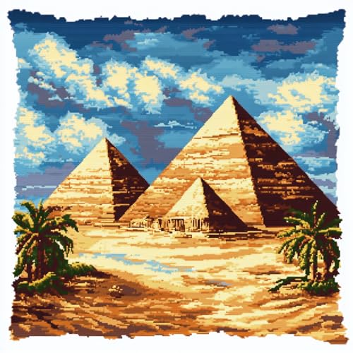 ANSIWEIGO Knüpfteppich Zum Selber knüpfen,Knüpfsets Latch Hook Kit Selbst Knüpfen Set für Kinder und Erwachsene,Kreuzstich Stickerei DIY Set,Wohnzimmer Dekoration,43x43 cm,Ägyptische Pyramiden ANSIWEIGO Knüpfteppich Zum Selber knüpfen,Knüpfsets Latch Hook Kit Selbst Knüpfen Set für Kinder und Erwachsene,Kreuzstich Stickerei DIY Set,Wohnzimmer Dekoration,43x43 cm,Ägyptische Pyramiden von ANSIWEIGO