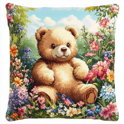 ANSIWEIGO Komplettes DIY Knüpfkissen Set ideal für Anfänger,Latch Hook Kissen Kit Geschenk für Handarbeitsfans,Gartenbär,Kissenbezug als Sofakissen oder Heimdekoration Dekokissen Projekts 43x43 cm ANSIWEIGO Komplettes DIY Knüpfkissen Set ideal für Anfänger,Latch Hook Kissen Kit Geschenk für Handarbeitsfans,Gartenbär,Kissenbezug als Sofakissen oder Heimdekoration Dekokissen Projekts 43x43 cm von ANSIWEIGO