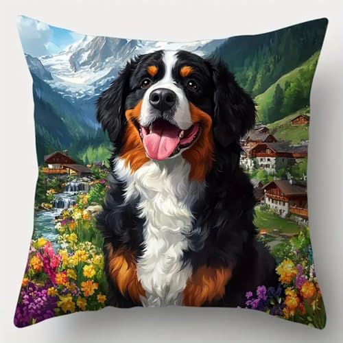 ANSIWEIGO Landschaft Knüpfkissen Set zum Entspannen & Dekorieren,Berner Sennenhund Latch Hook Kissen Kit für gemütliche Wohnzimmer & kreative Bastelstunden,43x43 cm ANSIWEIGO Landschaft Knüpfkissen Set zum Entspannen & Dekorieren,Berner Sennenhund Latch Hook Kissen Kit für gemütliche Wohnzimmer & kreative Bastelstunden,43x43 cm von ANSIWEIGO