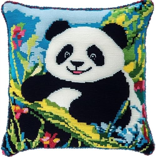 ANSIWEIGO Tier Knüpfkissen Set,Latch Hook Kissen Kit,Panda Auf Einem Ast,3D Handgemachte Geschenke Knüpfteppich Für Kinder Und Erwachsene Knüpfset,43x43cm/17x17 Zoll ANSIWEIGO Tier Knüpfkissen Set,Latch Hook Kissen Kit,Panda Auf Einem Ast,3D Handgemachte Geschenke Knüpfteppich Für Kinder Und Erwachsene Knüpfset,43x43cm/17x17 Zoll von ANSIWEIGO