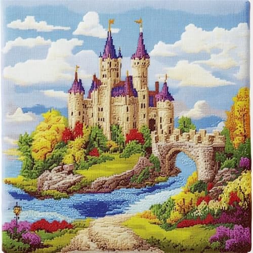 ANSIWEIGO Waldlandschaft DIY Knüpfen Set Erwachsene Knüpfkissen,Schönes Schloss,Knüpfhaken-Kissen-Set,bedruckte Leinwand Für Anfänger,Stickerei,Bastelkissen,43x43cm/17x17 Zoll ANSIWEIGO Waldlandschaft DIY Knüpfen Set Erwachsene Knüpfkissen,Schönes Schloss,Knüpfhaken-Kissen-Set,bedruckte Leinwand Für Anfänger,Stickerei,Bastelkissen,43x43cm/17x17 Zoll von ANSIWEIGO